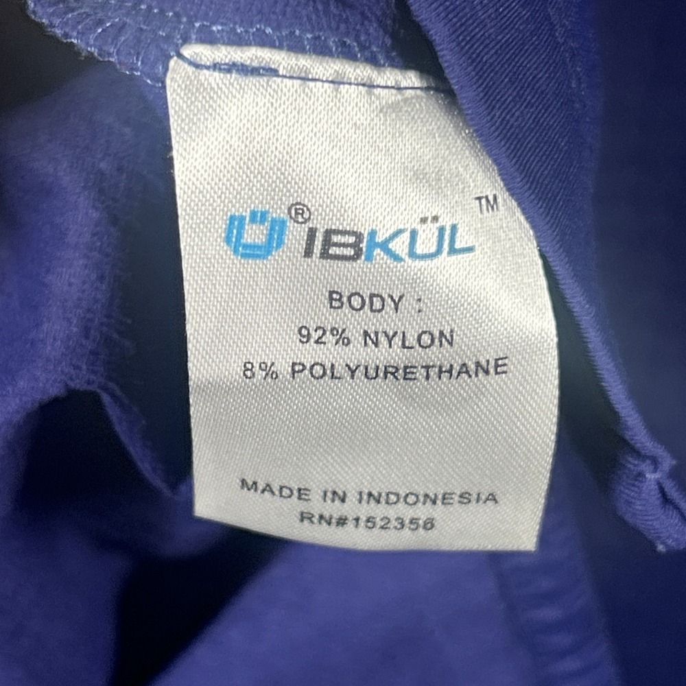 IBKUL Polo Shirt Mens Large Blue Long Sleeve UPF 50 Quick Dry Performance Golf - Picture 9 of 9